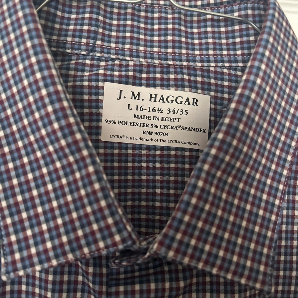Haggar Men's Checkered Shirt - Blue and Red